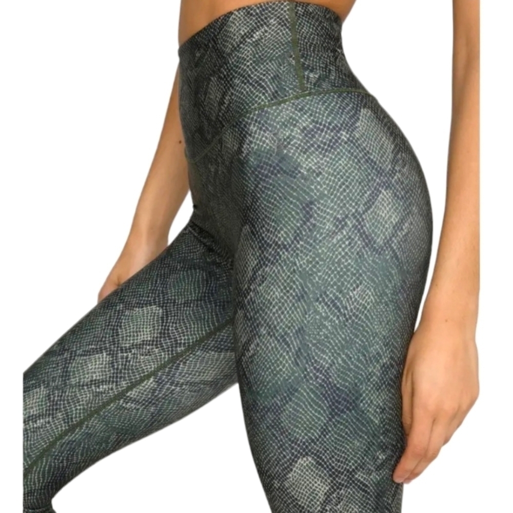 GOOD american dark green huntersnake core power leggings 0
